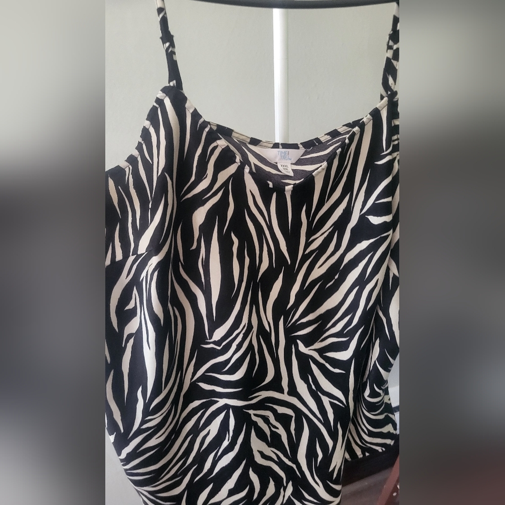 Time and Tru Zebra Print Women's Camisole Blouse